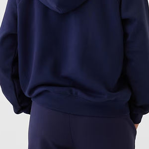 Sweat à capuche en polaire uni pour femme, design à prix d'usine avec logo personnalisable, pour la saison froide, coupe confortable avec cordon de serrage, 2026 - Product Image 6