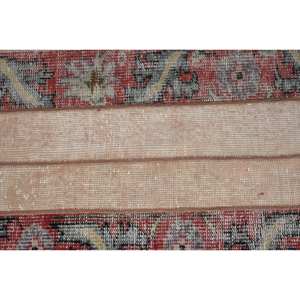 Vintage Turkish <b>Rug</b> Red White Kilim Style 2.1x3.7ft Large Area Patchwork Pattern Wool <b>Seagrass</b> Material 10mm Thickness Latex - Product Image 5