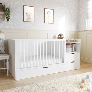 Armario para niños Mesa Cama de bebé Multifunción 3 en 1 Cama de bebé Armario Muebles de dormitorio para niños de madera maciza - Product Image 3