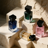 Emballage cosmétique de parfum de luxe écologique, flacon de parfum en verre vide carré, 30 ml, 50 ml, 100 ml