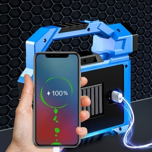 Led năng lượng mặt trời Khẩn Cấp Đèn pha IP65 USB có thể sạc lại di động di động di động ngoài trời cắm trại tầng trệt âm nhạc đèn - Product Image 3