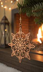 Ornement suspendu de Noël en bois de luxe parfait pour un décor de vacances élégant et un design d'arbre de Noël élégant - Product Image 2