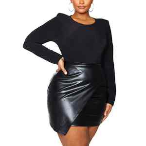 Jupes en cuir de mouton véritable pour femmes de haute qualité à vendre jupe en cuir taille haute d'été à la mode personnalisée en gros - Product Image 1