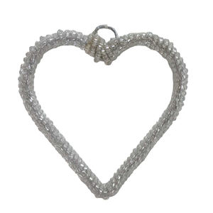 Design impressionnant décoratif suspendu coeur fer/perles tenture murale nickelage pour la maison et la décoration de noël à la main - Product Image 2