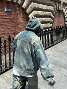 Autumn Hooded Denim <b>Jacket</b> <b>Men's</b> Hip Hop Jeans Coat Retro Jeans <b>Jacket</b> Street Casual <b>Bomber</b> <b>Jackets</b> <b>Men</b> Women Outerwear Hoodies - Product Image 4