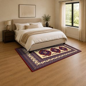 <b>RUGS</b> DEPOT LXDP-0276 Wholesale Red <b>Burgundy</b> Modern Vintage Digital Printed Machine Washable Chenille Area <b>Rug</b> Non Slip - Product Image 3