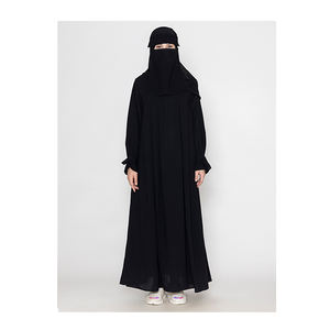 Vestidos Musulmanes Burqa de Poliéster Personalizados de Diseño Moderno y Alta Calidad, Abaya Negra de Dubái para Mujer, Venta al Por Mayor para Exportación - Product Image 1