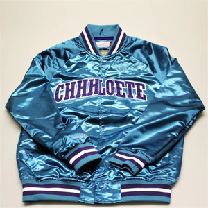 Chaquetas de satén personalizadas para hombre Chaqueta de equipo deportivo de satén de béisbol Tasa de venta total 2025 Chaqueta de satén - Product Image 1