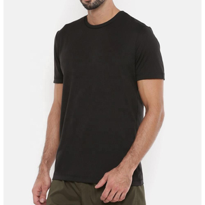 Camiseta de manga corta con cuello redondo para hombre personalizada de calidad superior Patrón sólido con diseño trasero liso - Product Image 3