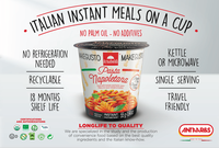 Taza de pasta italiana instantánea NAPOLETANA 55g on-the-Go MADE IN ITALY Selección GVERDI de alta calidad Pasta instantánea Fusilli Tomate Sauc