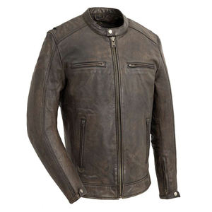 Veste en cuir de vache personnalisée de haute qualité pour homme, imperméable, nouvelle mode, col montant, coupe confortable pour l'hiver - Product Image 1
