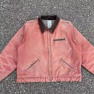 Trendy Men's Denim Jacket Front Custom Breathable Quick Dry High Street Style Streetwear Vintage Wash Casual Factory Direct - Product Image 2