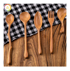 Cuchara de Sopa de Madera Reutilizable al por Mayor, Acabado Natural, Cuchara Pequeña para Miel, Café y Té - Product Image 1