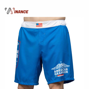 Pantalones cortos MMA de buena calidad para hombre Pantalones cortos de agarre con impresión de logotipo personalizado \ Jiu Jitsu Fightwear Pantalones cortos personalizados con el mejor estilo de corte - Product Image 3
