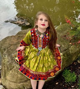 Ropa tradicional hecha a mano vestido afgano de alta calidad mejor Material afgano Vintage vestidos de mujer 0606 - Product Image 3