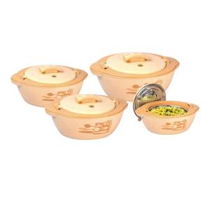 Juego de cazuelas esenciales de cocina de plástico virgen aceptable con logotipo personalizado a precio asequible con tapa de olla 4 piezas a la venta - Product Image 1