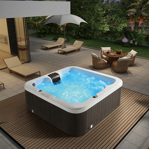 Spa extérieur <span class=keywords><strong>de</strong></span> qualité commerciale pour 6 personnes, idéal pour les hôtels et les centres <span class=keywords><strong>de</strong></span> villégiature, en acier inoxydable renforcé avec filtration haute capacité. - Product Image 1