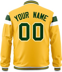 Personalized <b>Varsity</b> <b>Bomber</b> <b>Jacket</b> Satin Fabric Zip Up Design Custom Name Number Logo Teamwear Dropshipping OEM <b>Jacket</b> for <b>Men</b> - Product Image 2