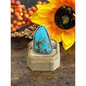 Augustine Largo Mohave Kingman Turquoise Sterling Silver <b>Adjustable</b> <b>Ring</b> - Product Image 1