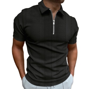 Polo pour homme T-shirt d'été à motif de boutons avec fermeture éclair et séchage rapide de haute qualité Golf pour logo Broderie T-shirt personnalisé pour hommes - Product Image 1