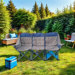 Vente en gros de très grande chaise de camping 480kg avec triple capacité mobilier d'extérieur moderne portable pliable parcs de plage en métal pour pique-nique - Product Image 6