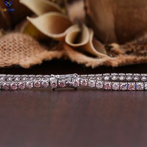 5.78 TDW P. Bracelet en or blanc avec diamants taille ronde par Labstone Excellence Bracelet en diamants complets VS Clarity - Product Image 2