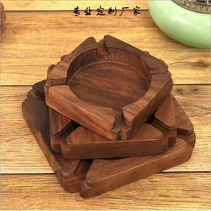 Cendrier carré personnalisé en bois de noyer noir tendance - Product Image 2