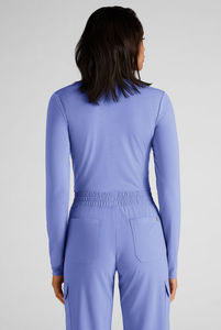 Top de manga larga con cuello redondo para mujer con pantalones cargo Color morado claro - Product Image 2