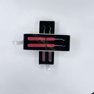 Pestañas GETUP BROSONS IMPEX de Acero Inoxidable de Alta Calidad, Color Rojo Rosa con Punta Plateada, Antimagnéticas, Precisión Rusa, Volumen 10mm - Product Image 2