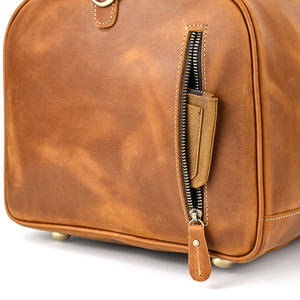 กระเป๋าดัฟเฟิลหนังแท้หรูหราวินเทจ62ซม. กระเป๋าวีคเอนเดอร์ผู้ชายขนาดใหญ่มากสไตล์สปอร์ตกระเป๋าเดินทางสะพายไหล่ใช้ในยิม - Product Image 5