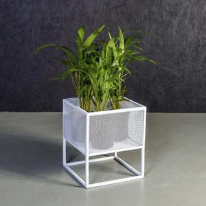 High Quality White Mesh Iron Planter Stand Set of 3 for Indoor Home & Garden <b>Plant</b> <b>Decor</b> - Product Image 3
