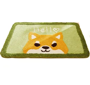 Simpatico gatto 100% cotone tappetino da bagno trapuntato fatto a mano alla moda estremamente antiscivolo decorazione del bagno di casa morbido tappetino da bagno trapuntato