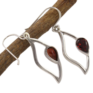 Garnet Gemstone <b>Earrings</b> 925 <b>Solid</b> Sterling <b>Silver</b> Pear Garnet <b>Earrings</b> for Women Girls, Dangle <b>Earrings</b> <b>Silver</b>, <b>Silver</b> - Product Image 4