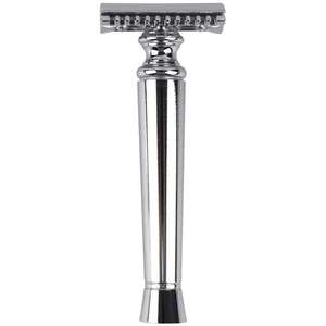 Rasoir de sécurité à double tranchant en acier inoxydable avec manche en plastique, lame simple, rasoir de barbier de haute qualité pour hommes - Product Image 1