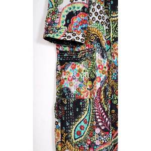 Handmade Elegant Summer Kantha Kimono Floral Print Japanese Bohemian Full-Length Coat Multi-Colored Tie Casual Beach Wear Winter - Product Image 3
