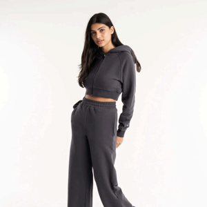 Sudadera con Capucha de Forro Polar Corto Personalizable OEM para Mujer, Ideal para Yoga, Deportes y Entrenamiento de Invierno, con Cuello con Capucha y Cierre Frontal - Product Image 2