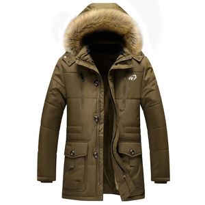 Manteau d'hiver mi-long pour hommes de style vintage OEM Veste à capuche épaisse et isolée avec doublure en polaire chaude et plusieurs poches - Product Image 5
