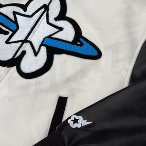 Blouson bombardier baseball vintage personnalisé veste universitaire en laine pour hommes vente en gros de logo chenille brodé noir hiver formel lavé traité - Product Image 4