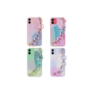 Coque en silicone Netzy de luxe à motif pailleté Elsa pour iPhone 11 XR, anti-traces de doigts, design marbre, avec support de poignée intégré - Product Image 2