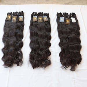Vente en gros d'extensions de cheveux humains vierges HD double cuticule étirée alignée sur les tempes bouclée, vague droite vietnamienne crue - Product Image 2