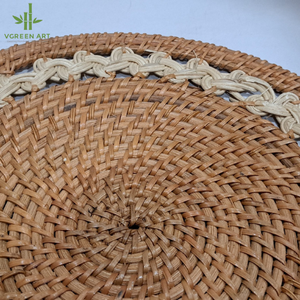 Handmade Natural <b>Woven</b> Rattan Round <b>Placemat</b> With Wholesale Price Handicraft From Vietnam - Product Image 5