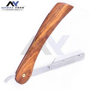 Rasoirs professionnels à lame droite, manche en bois de rose, porte-lame, shavette avec verrouillage sécurisé, rasoirs de toilettage - Product Image 2