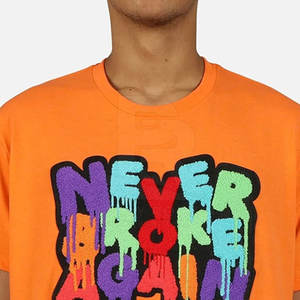 Diseño único 230 GSM Camiseta de algodón con bordado de chenilla Logotipo personalizable - Product Image 3