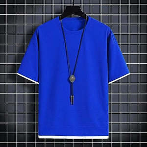 Camiseta transpirable sólida de algodón 100% de corte Regular para hombre de alta calidad, logotipo personalizado, bordado e impresión, diseño de cuello redondo, venta al por mayor - Product Image 4