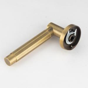 Maniglia per Porta in Ottone Anticato con Bordi <span class=keywords><strong>Angolari</strong></span> e Rosetta Rotonda, Finitura Spazzolata per Interni, Camera da Letto e Bagno - Product Image 5