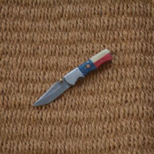 Navaja de Bolsillo Plegable de Acero de Damasco Personalizada, Superventas, Resistente, para Caza, EDC, con Botón de Apertura, Punta de Caída, Hecha a Mano, con Mango de Madera 1 - Product Image 6