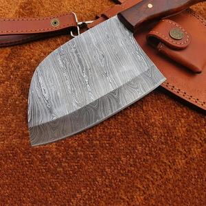 Couteau de chef JEXMOO en acier Damas fait main, multifonctionnel, à motif torsadé, avec étui en cuir pour une utilisation en cuisine - Product Image 2