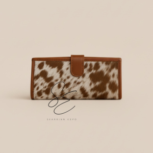 Portefeuille en cuir de vachette véritable pour femme, portefeuille long pour chéquier avec fermeture à bouton-pression, porte-cartes et pochette grande capacité - Product Image 5