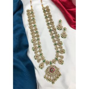 Finition mate de qualité supérieure avec un beau collier en pierre avec boucles d'oreilles pour fiançailles ou mariage pour femmes - Product Image 1