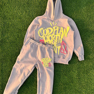 Custgom Streetwear ácido lavado Vintage chándales hombres Streetwear desgastado Patchwork Sudadera con capucha y pantalones de chándal conjunto de chándal hombres - Product Image 3